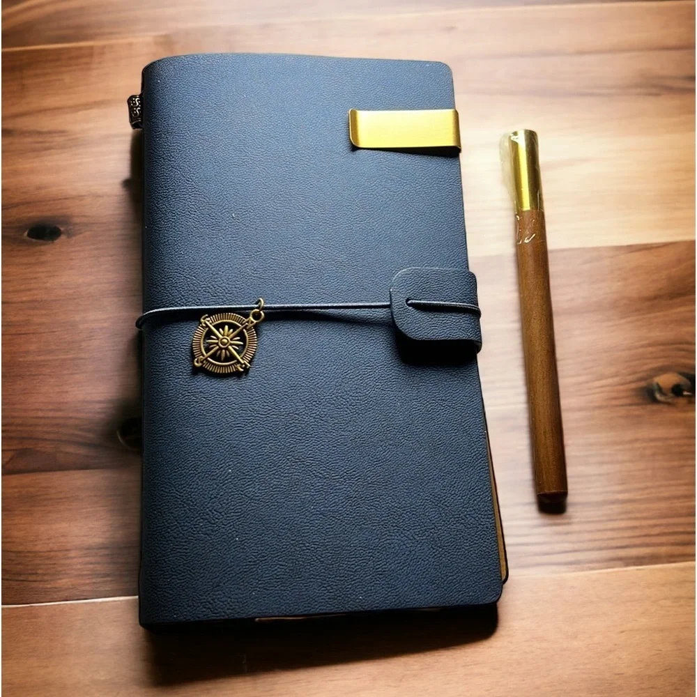 NIB Suede Navy Blue Nautical Multi Function Notebook Journal Travel Book